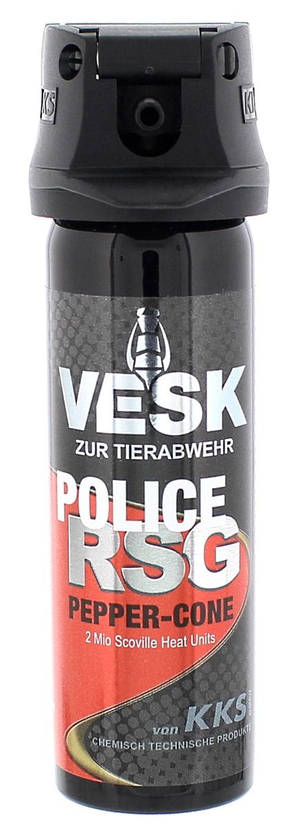 Cone-VESK-Spray Police RSG VESK 63ml Breitstrahl Pfefferspray. Effektiver Selbstschutz mit über 2 Mio. Scoville
