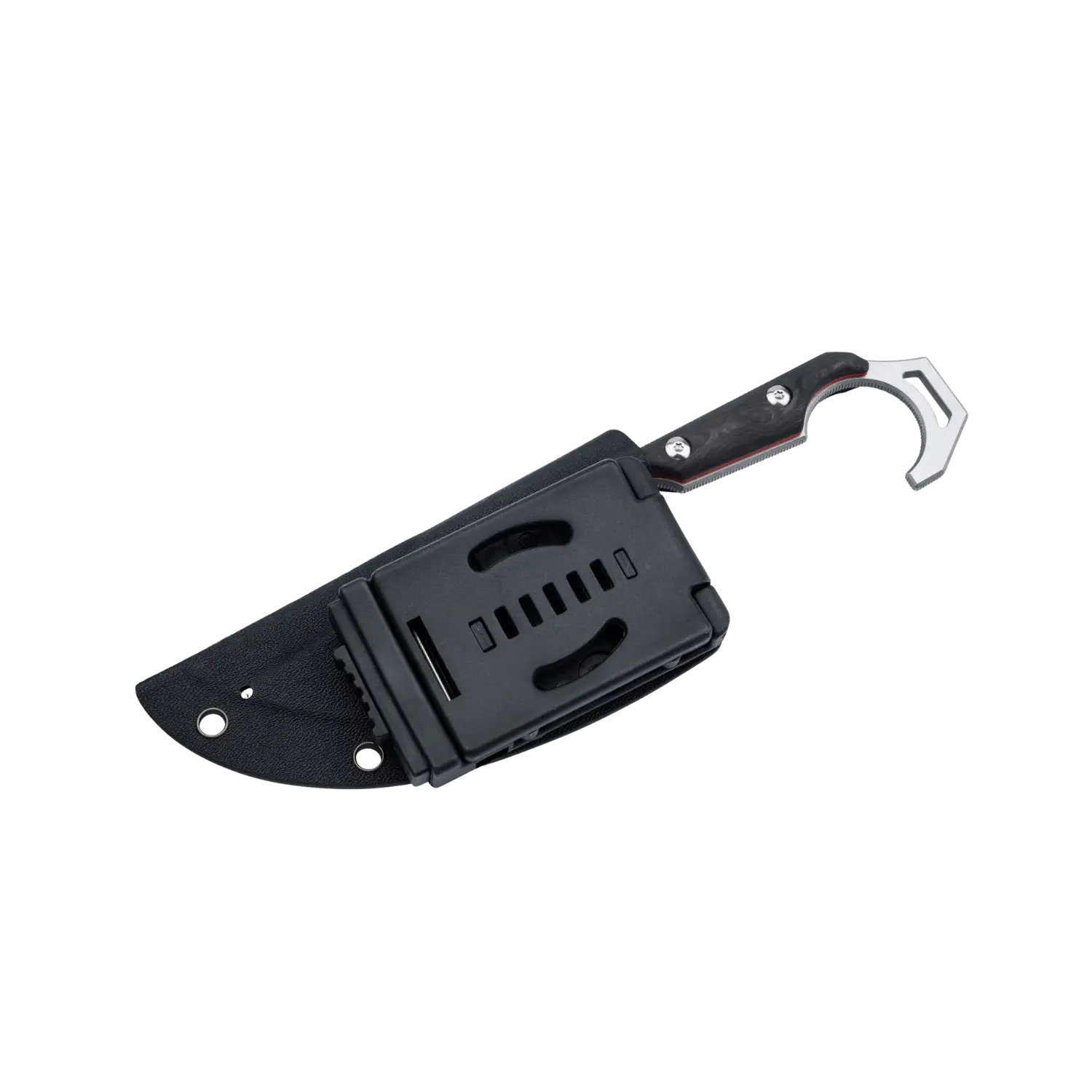 Midgards Balance Valdis3 Messer mit schwarzem Griff und schwarzer Scheide mit Befestigungssystem