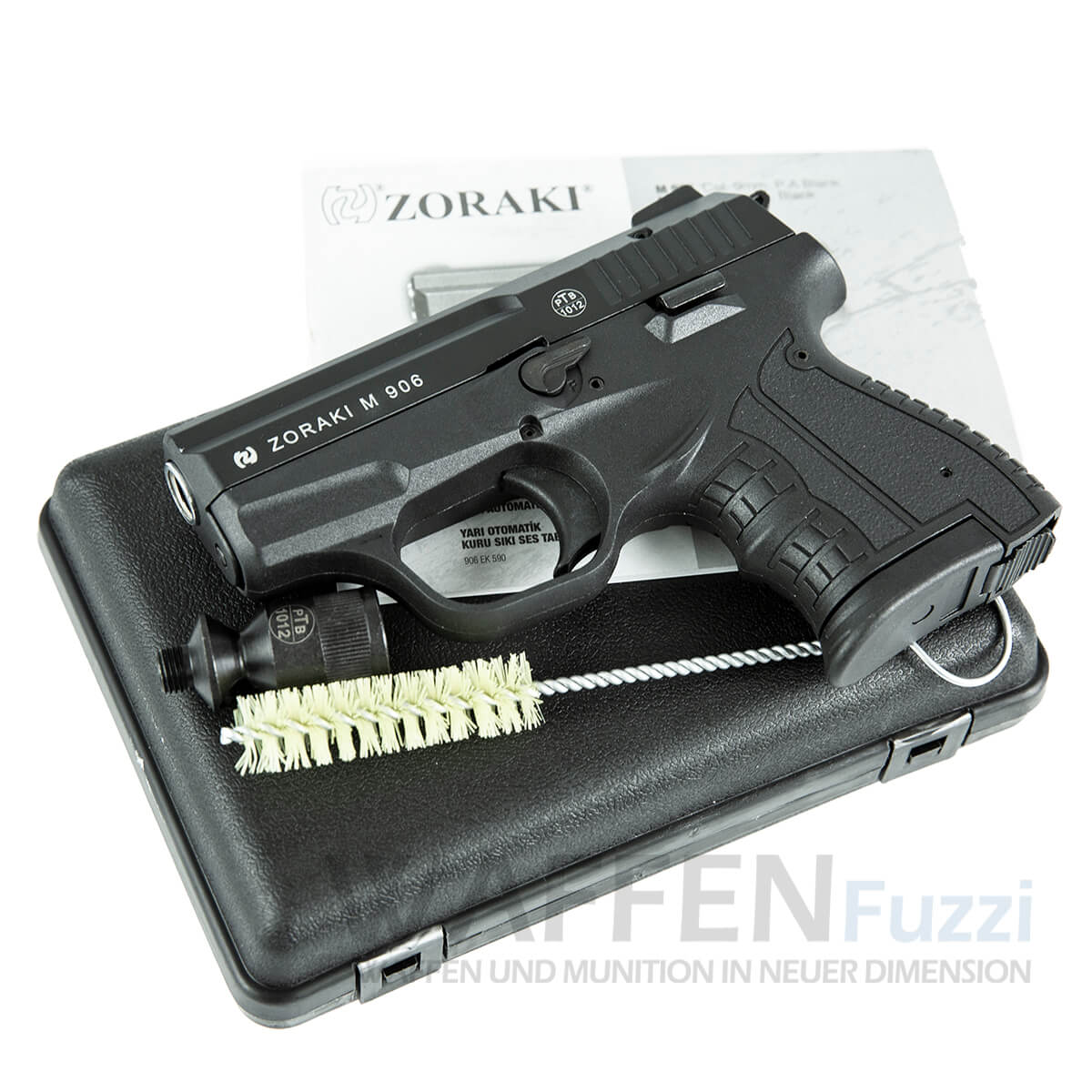 Lieferumfang Zoraki M906 Brüniert / Chrom Schreckschusspistole 9mm PAK