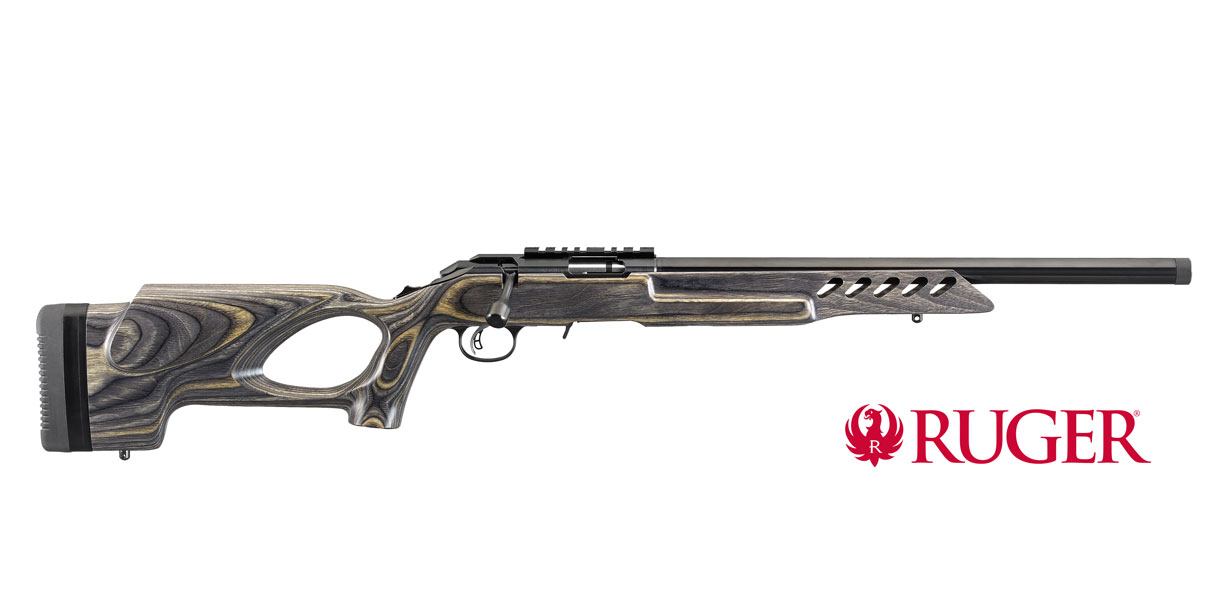 Ruger-American-Rimfire-Target Ruger American Rimfire Target Thumbhole Schichtholz Lochschaft Kaliber .22 lr