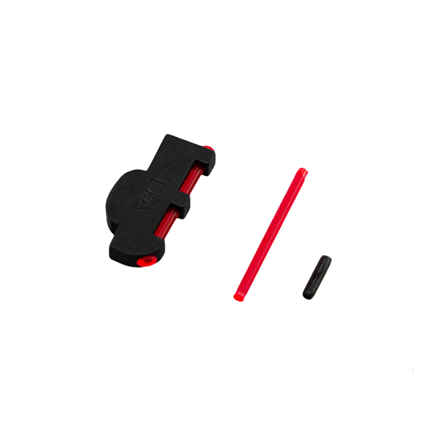 LPA Fiber Optic Korn für S&W Revolver Rot Schwarzes Fiber-Korn mit rotem Leuchtstab und kleinem schwarzem Teil für Smith und Wesson Revolver.