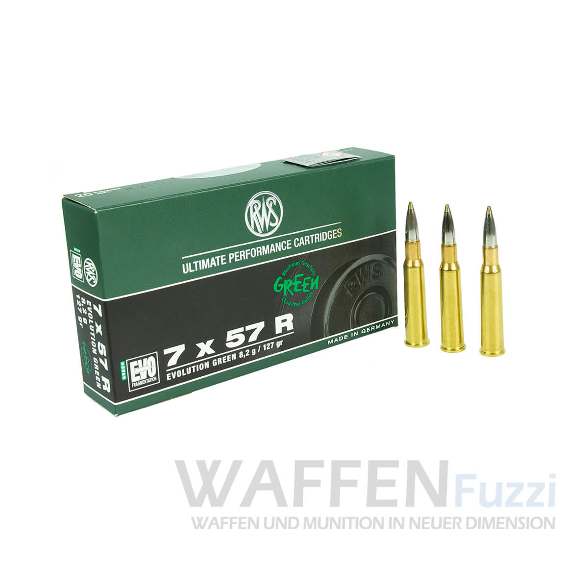 RWS Büchsenpatronen 20 Schuss Kaliber 7x57 R Evolution green