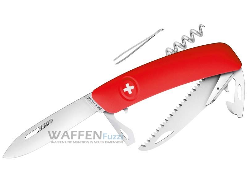 Swiza-Schweizer-Taschenmesser-rot SWIZA Schweizer Taschenmesser D05 mit über 12 Funktionen