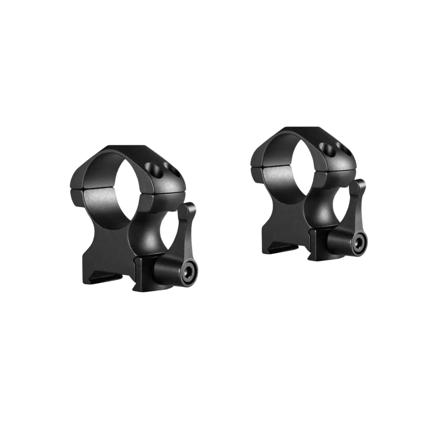 Hawke Präzisionsringmontagen aus Stahl Hoch / 1 Zoll Zwei schwarze Ringmontagen aus Präzisionsstahl, mit Halterungen und Schrauben, für Zielfernrohre.