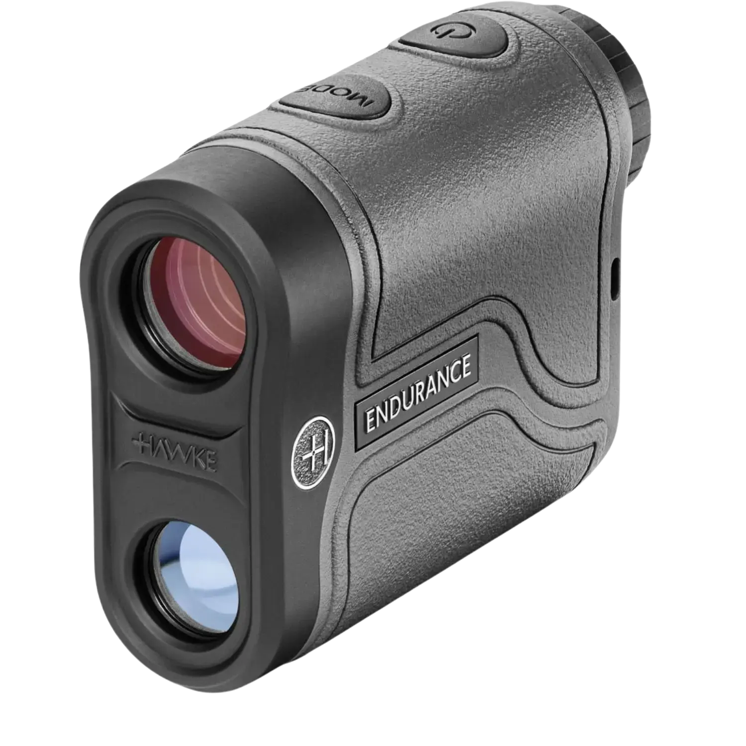 Hawke Endurance 700 Laser Range Finder Grauer Entfernungsmesser der Marke Hawke mit zwei Linsen, Tasten oben und der Aufschrift 'ENDURANCE' an der Seite.