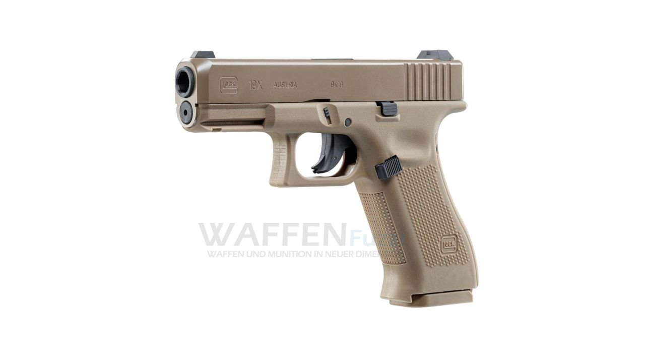 Glock 19X Co2 Pistole FDE Kaliber 4,5mm Stahl BB