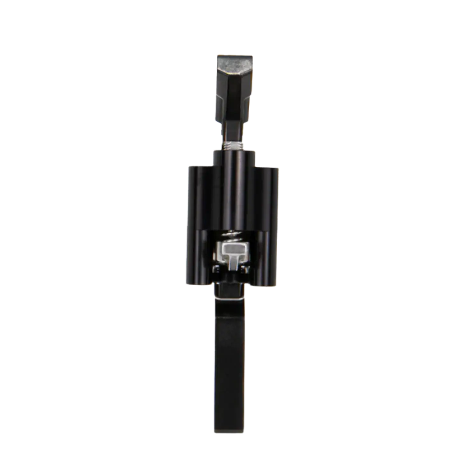 Schwarzer TriggerTech AR-15 Single-Stage Abzug mit verstellbarem Zuggewicht von 2,5 bis 5,0 Pfund, frontale Nahaufnahme
