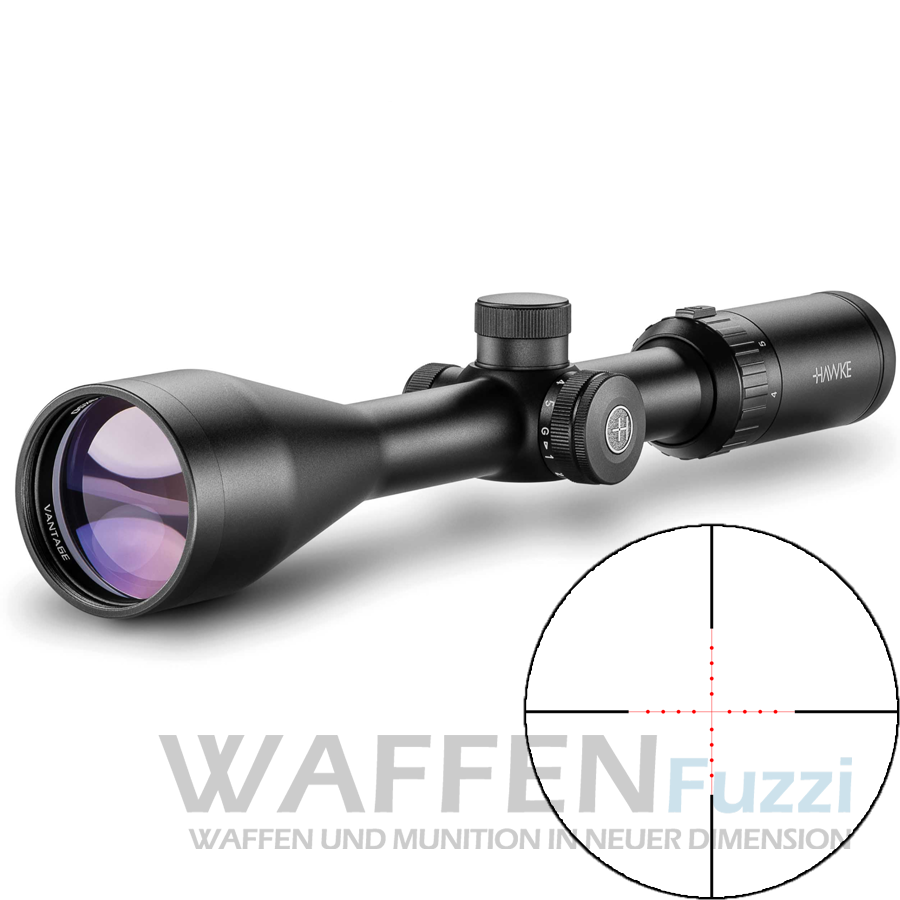 Hawke Vantage 4-12x50 MIL DOT IR Zielfernrohr - Schnellfokus - Absehenbeleuchtung Hawke Vantage 4-12x50 MIL DOT IR Zielfernrohr - Schnellfokus - Absehenbeleuchtung