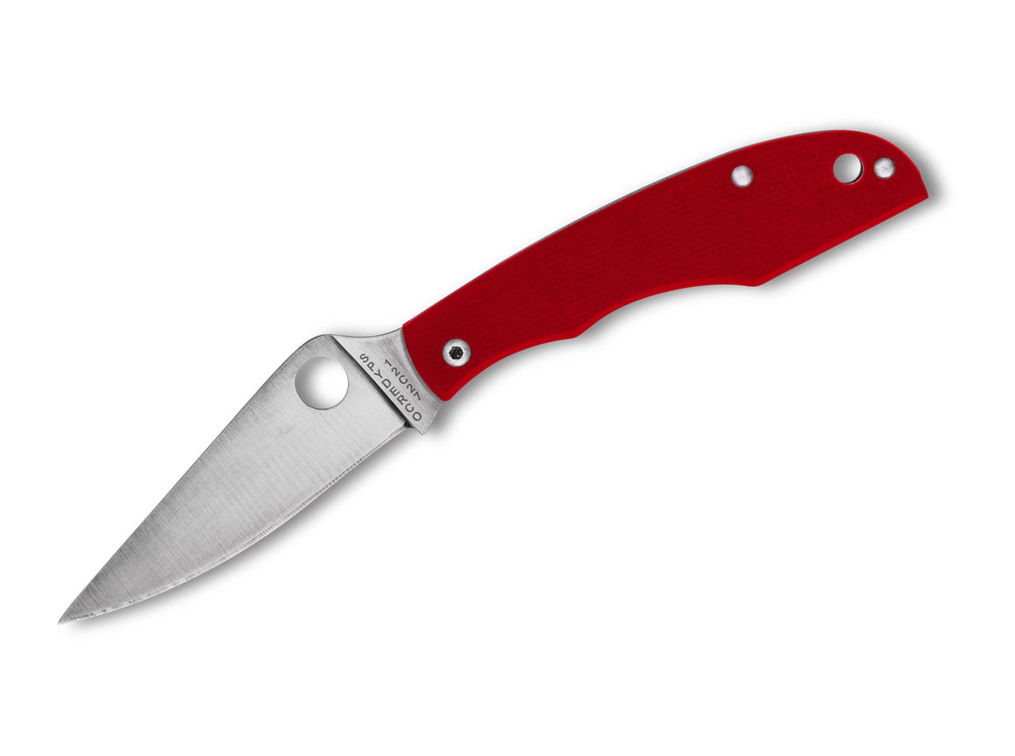 Spyderco Grasshopper G10 Red PlainEdge Slipjoint-Messer