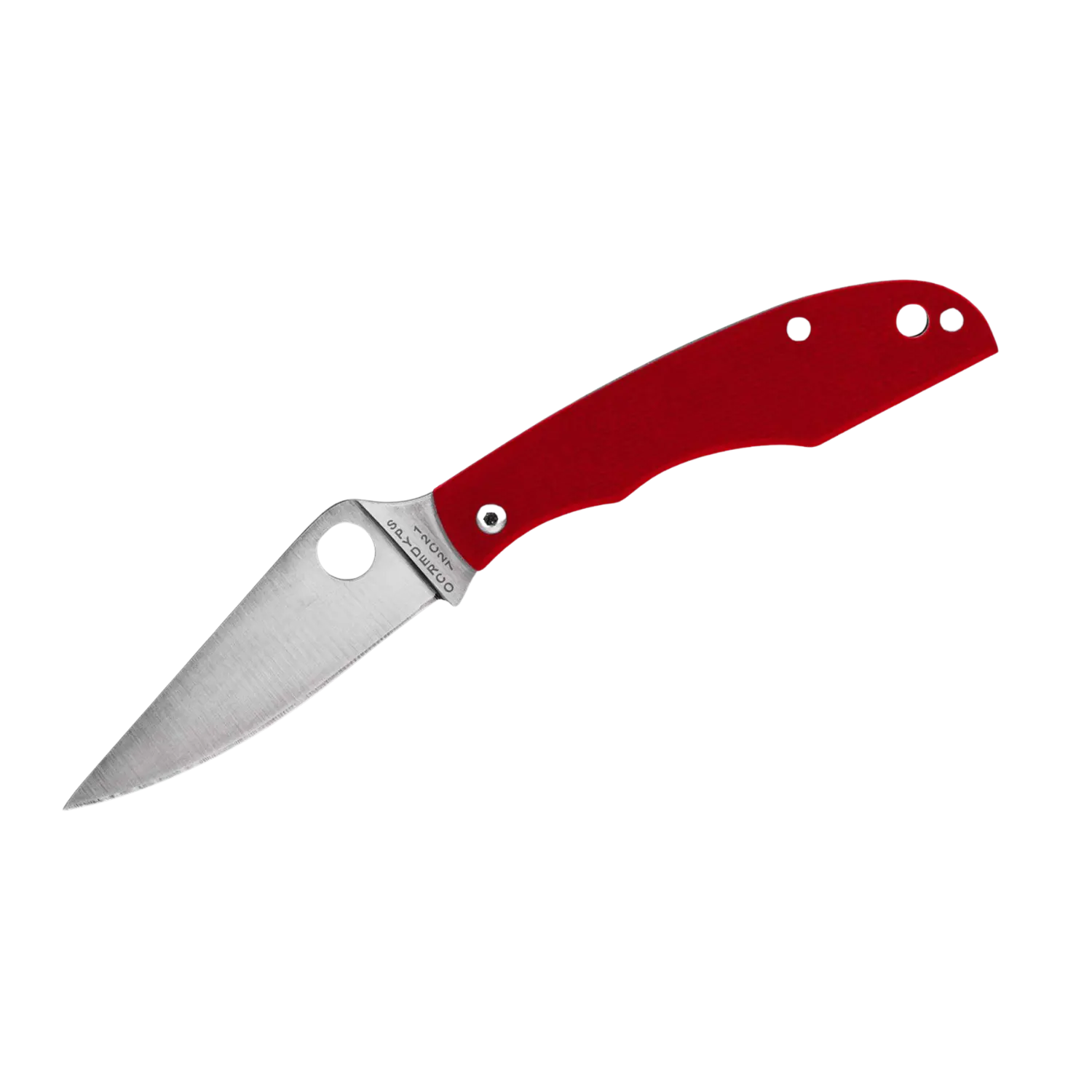 Rotes Klappmesser mit silbernem Griff, geöffnet 