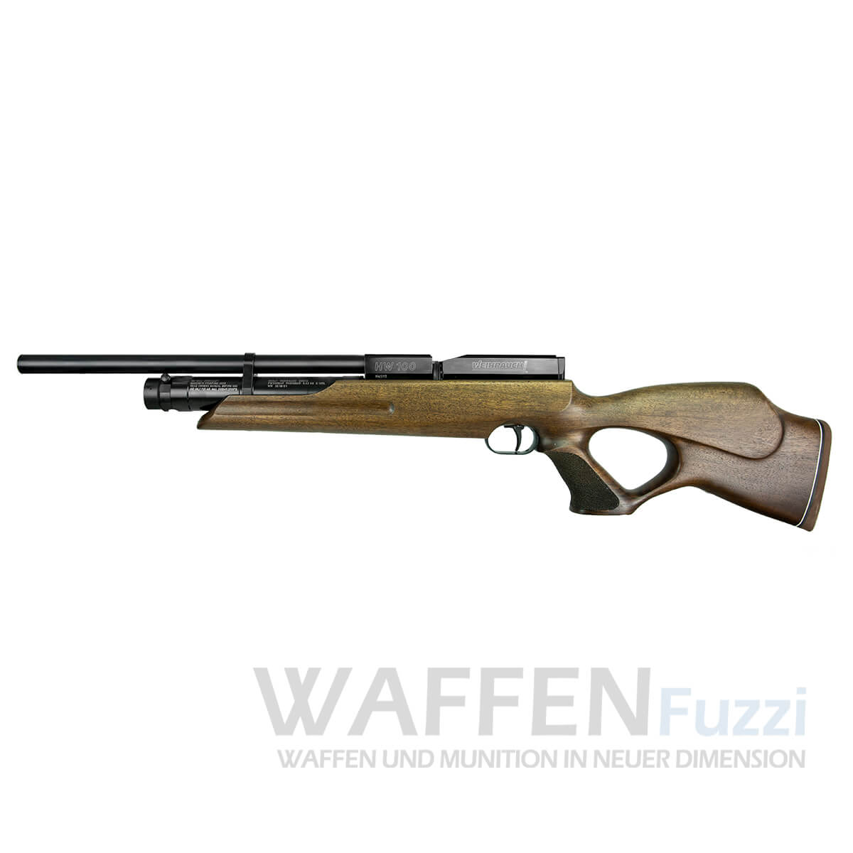 PP2_0072-copy HW 100 TK Pressluftgewehr von Weihrauch Fully Shrouded Barrel in der kurzen Version Lochschäftung