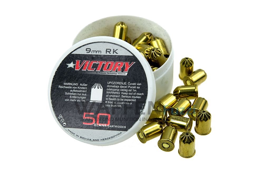 Victory-Schreckschussmunition-f-r-Revolver-50-Schuss Victory Pobjeda Platzpatronen 9mm R.Knall