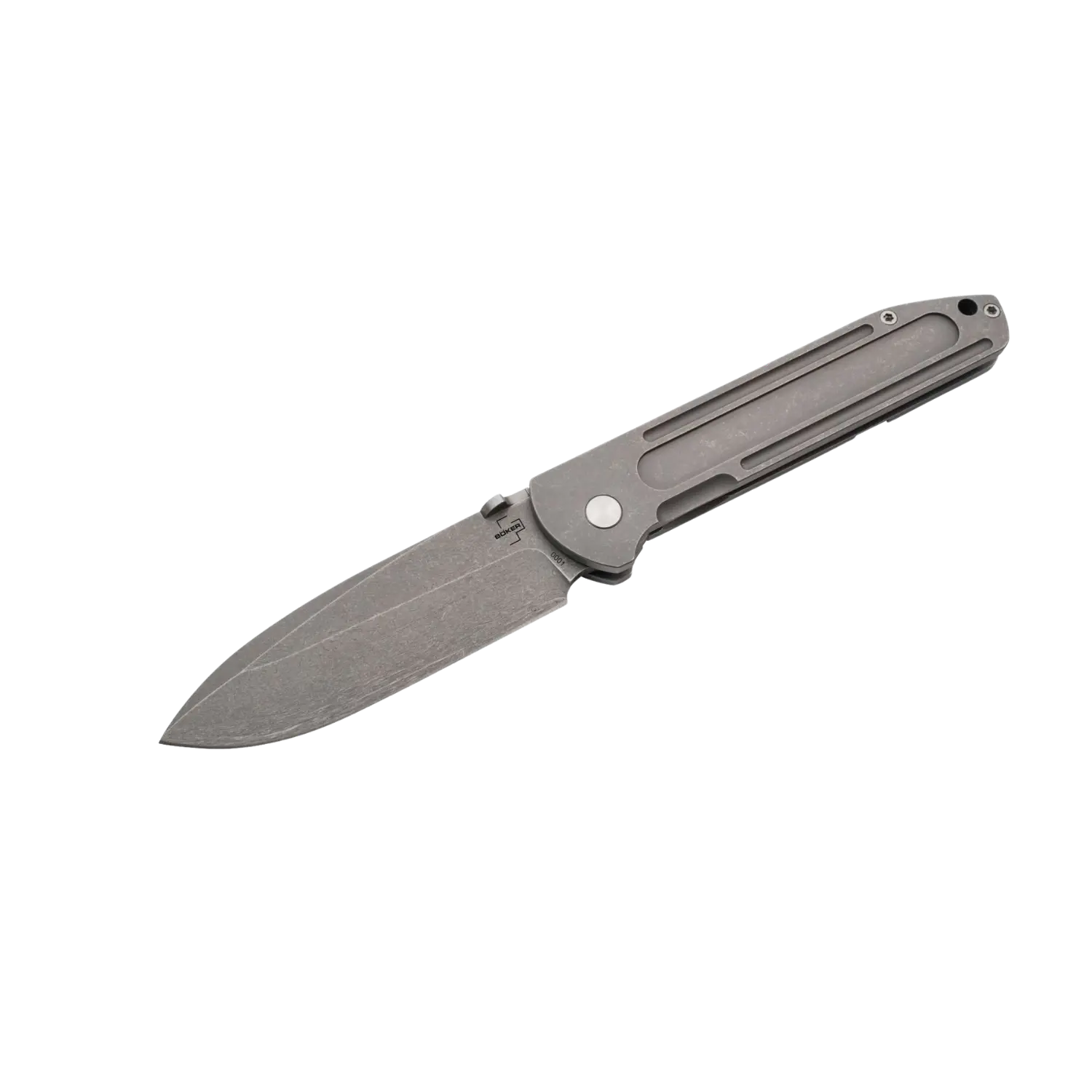 Klappmesser Bker Blus Evade mit grauem Griff und Klingenöffnung