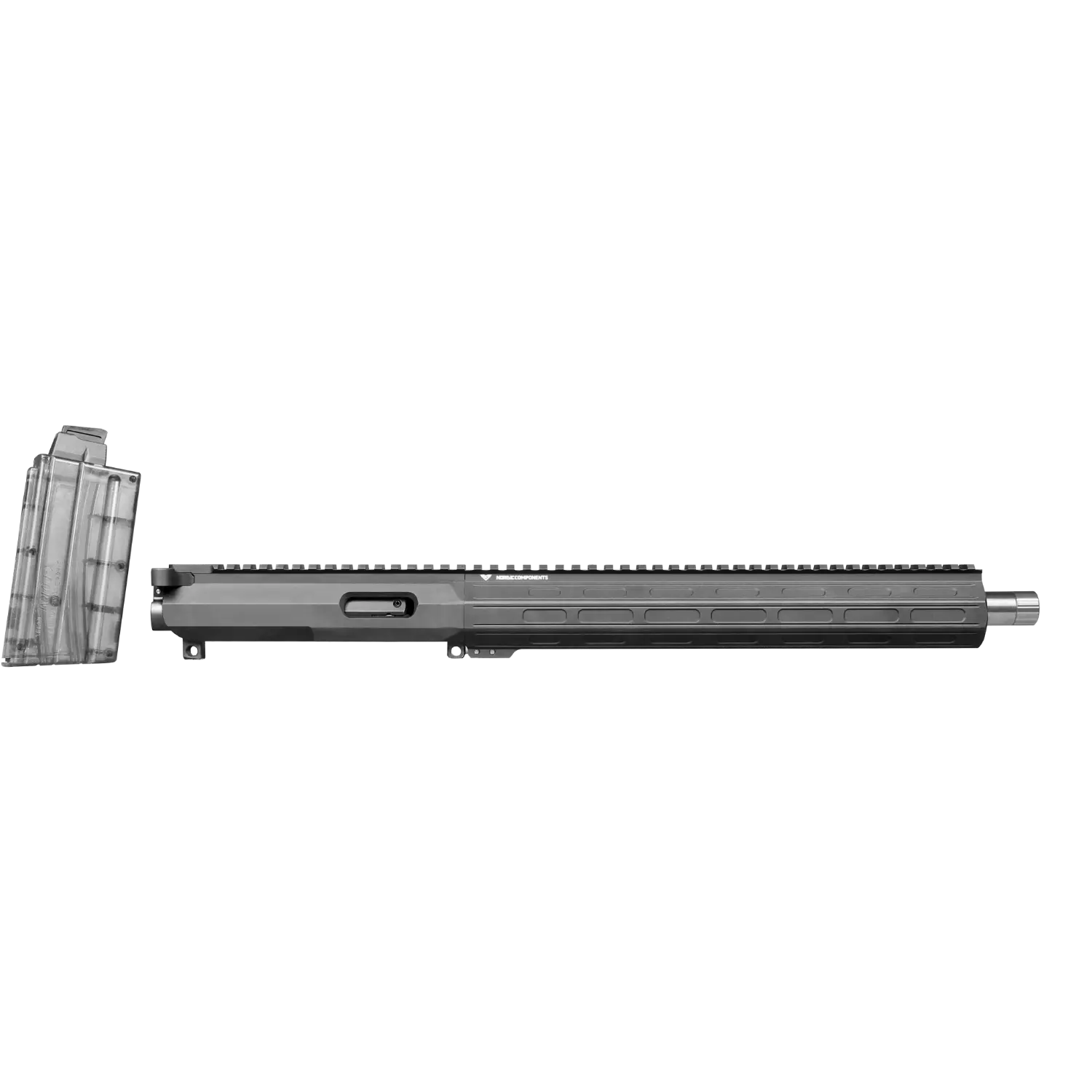 Nordic Components 22RB-16-GER Upper stainless Kaliber .22lr + 10 Schuss Magazin Wechselsystem bestehend aus einem stainless Lauf mit schwarzem Gehäuse mit Tramsparentem Magazin Kaliber .22lr Nordic Upper