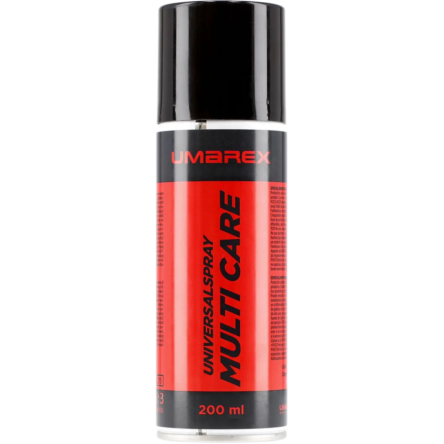 Sprühdose von Umarex mit rotem und schwarzem Design, beschriftet mit 'UNIVERSALSPRAY MULTI CARE' und '200 ml'.