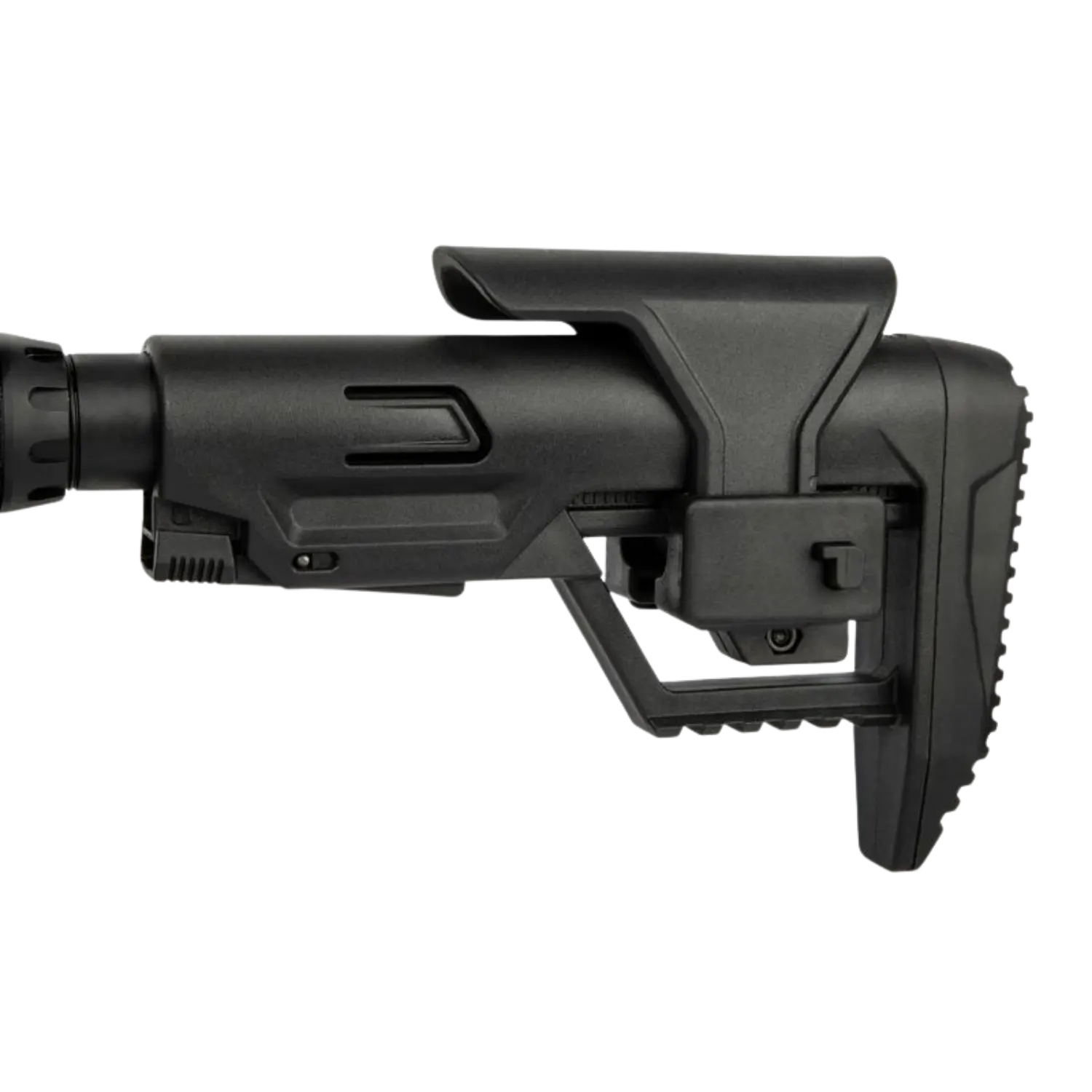 Nahaufnahme schwarzer, verstellbarer Schaft PCP Reximex Tormento Lite.