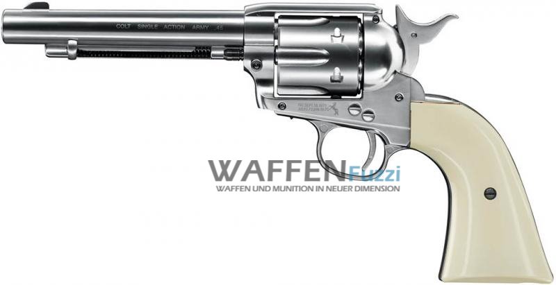 Colt Single Action Army SAA CO2-Revolver Nickel Finish Kaliber 4,5 mm Diabolo