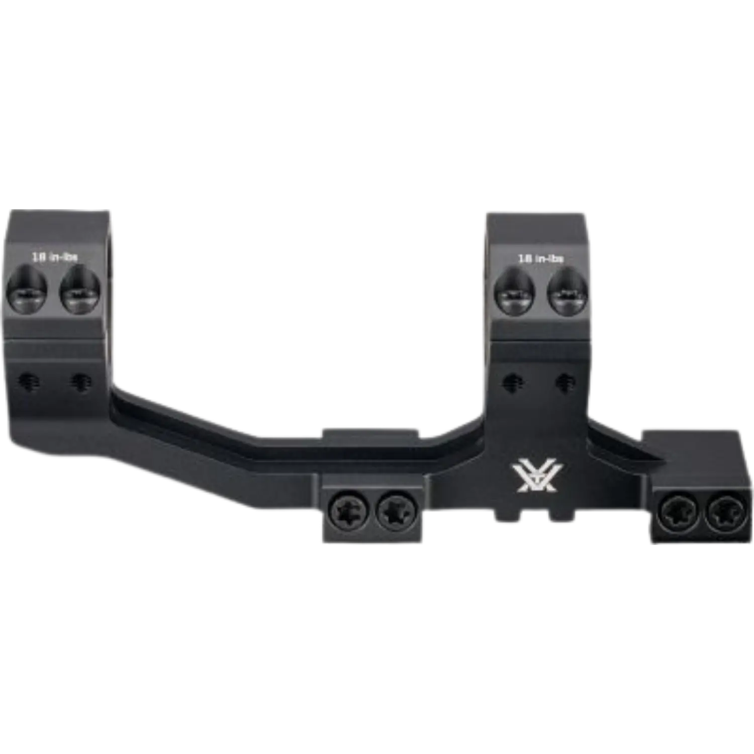 Schwarze Vortex Sport Cantilever Versatzmontage mit 2-Zoll-Offset und Mittelrohrdurchmesser, mit Schrauben und Vortex-Logo