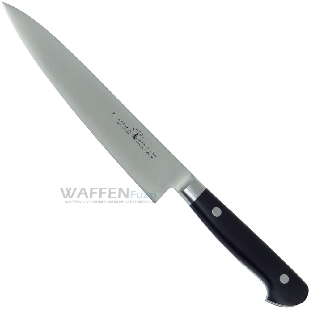 Kochmesser-japanisch-aus-A8-Stahl-mit-Kohlenstoffanteil Yoshi Kochmesser made in Japan mit feiner und scharfer 15cm Klinge