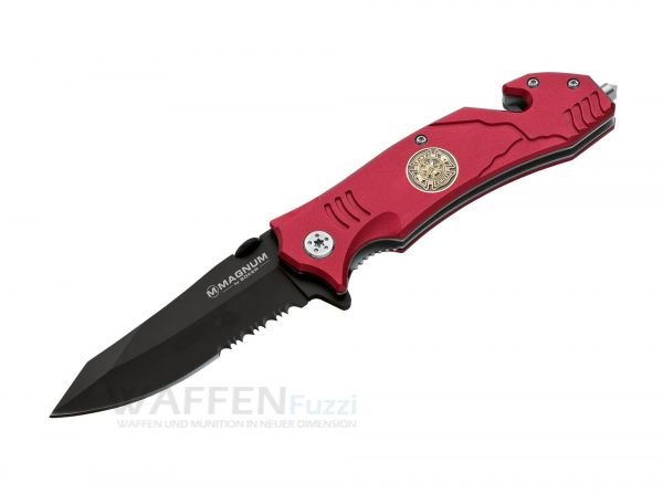 Fire-Fighter-Rettungsmesser-von-Magnum Fire Fighter Rettungsmesser mit Flipper Öffner und Teilwellenschliff