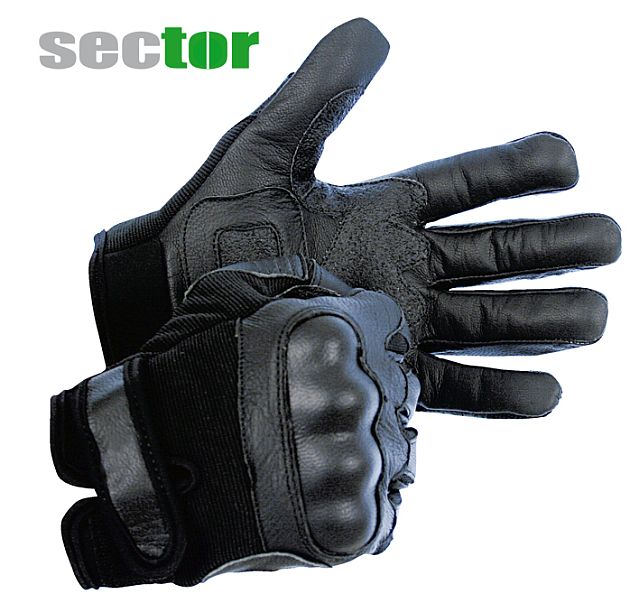 Handschuh mit Protektoren, kunststoffverstärkt