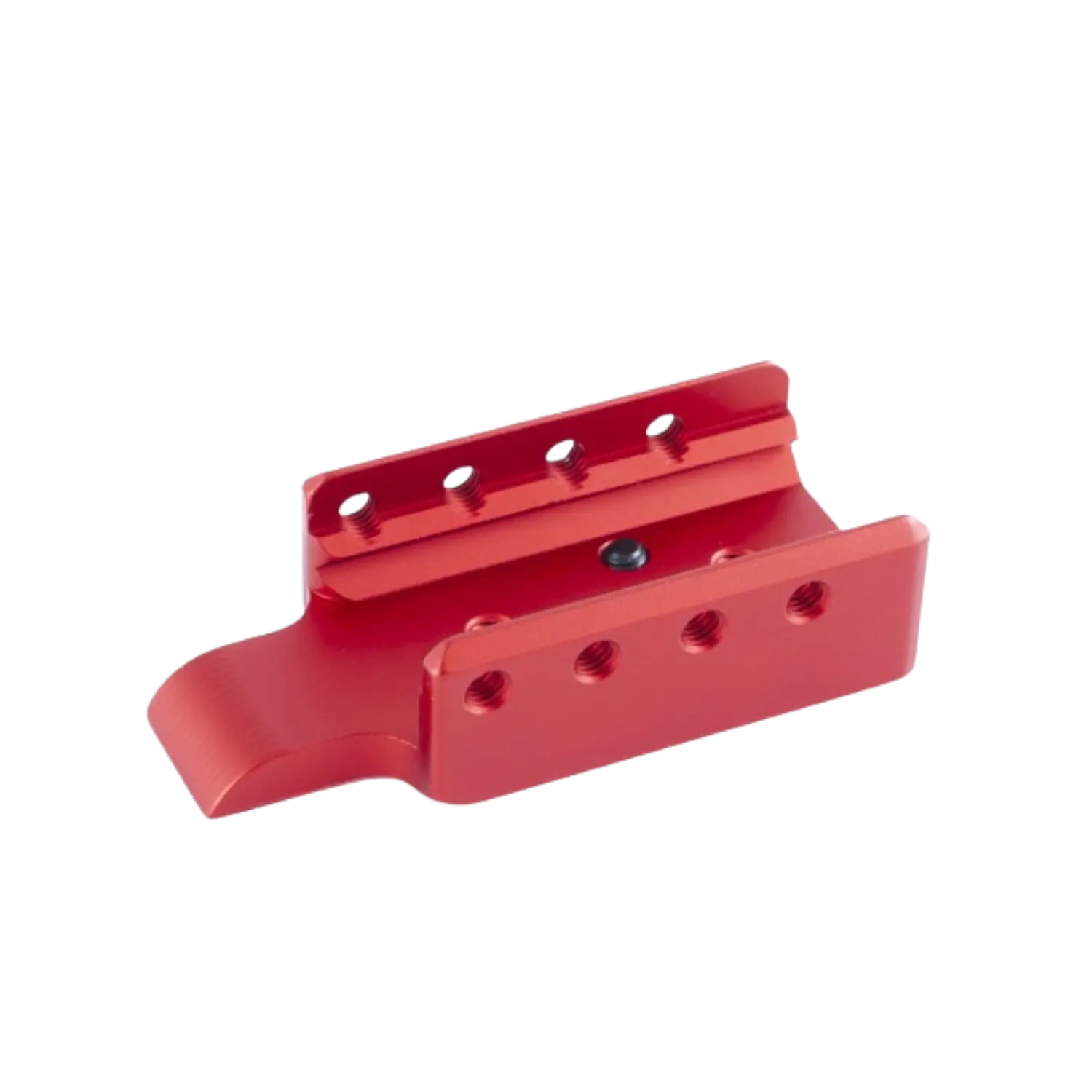 Toni System Aluminium Laufgewicht für Glock I ROT Rotes Aluminium-Laufgewicht von Toni System für Glock 17 mit mehreren Bohrungen und abgerundeter Kante.