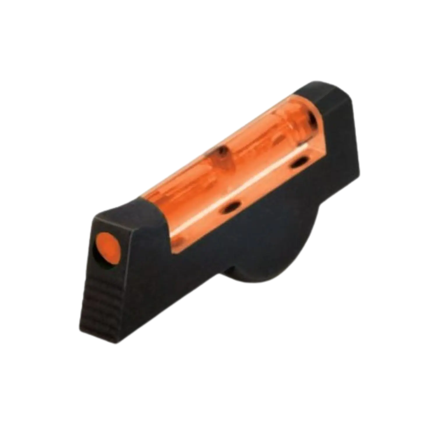 Schwarz-orangefarbener Korn für Kurzwaffen mit einer transparenten Kammer und einer orangefarbenen Markierung an der Spitze.