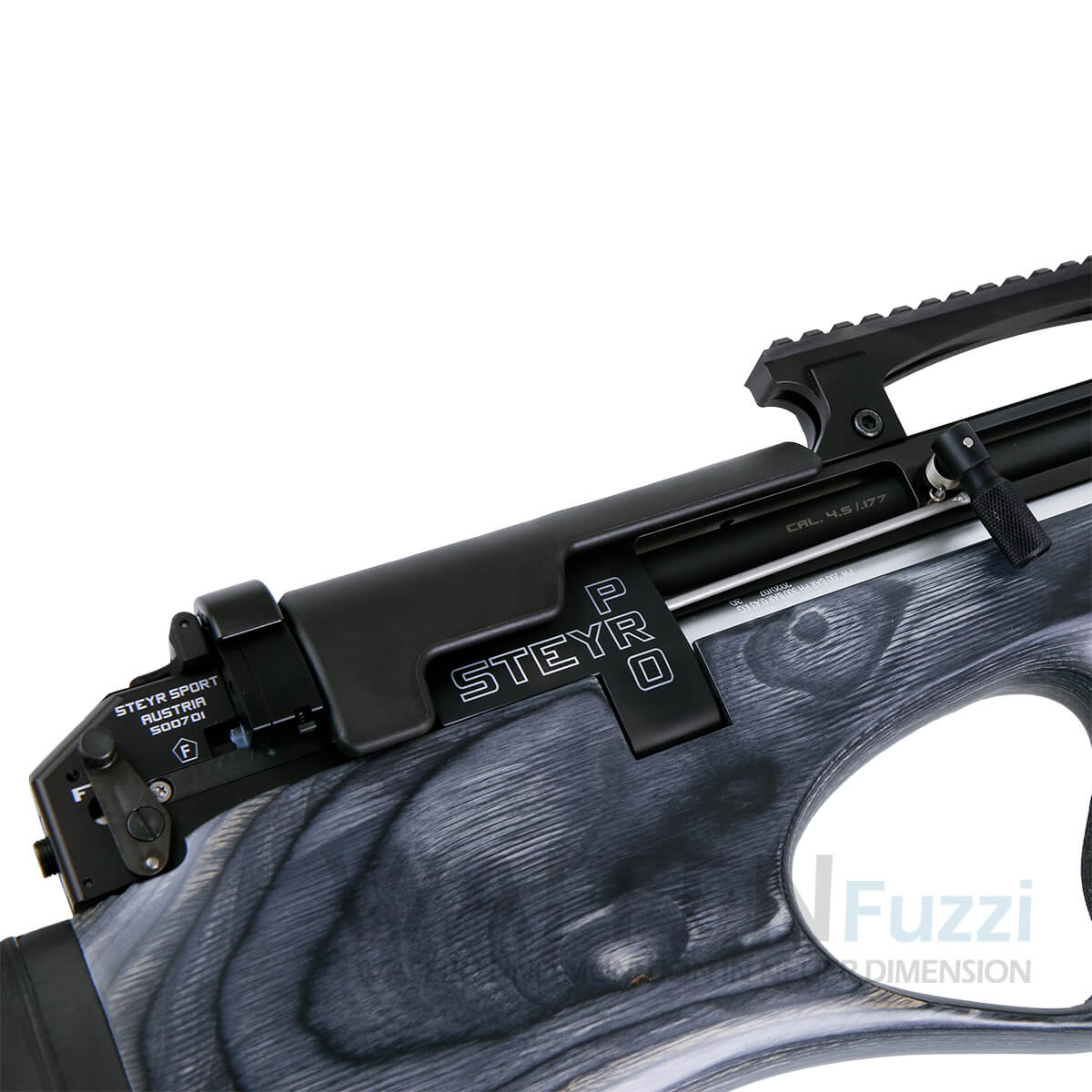 _51A8710-Kopie Steyr Pro X Scout Pressluftgewehr Bullpup Kaliber 4,5mm / 5,5mm Schihtholz Draufsicht