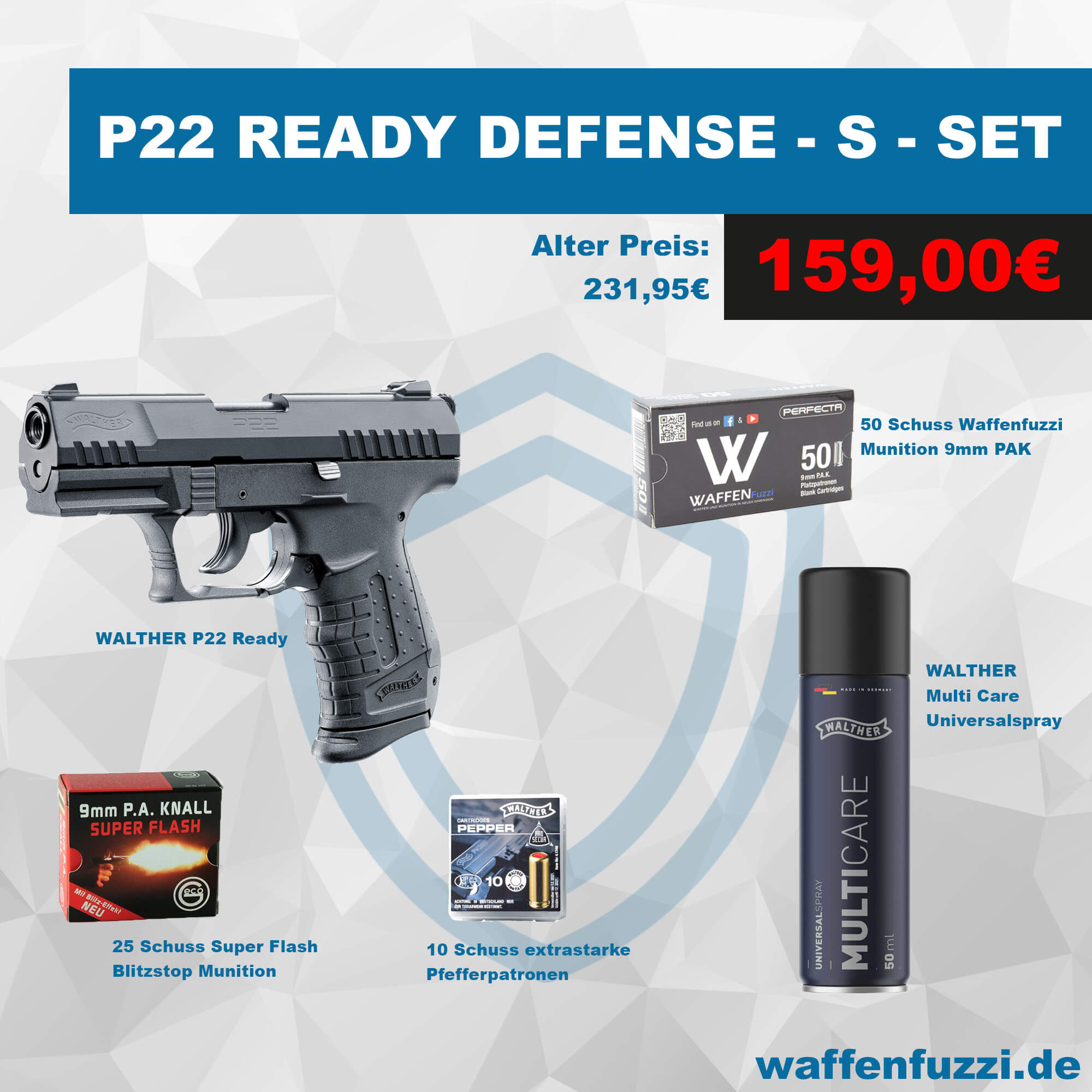 Waffenfuzzi Walther P22 READY Defense Set für unschlagbare 159 Euro