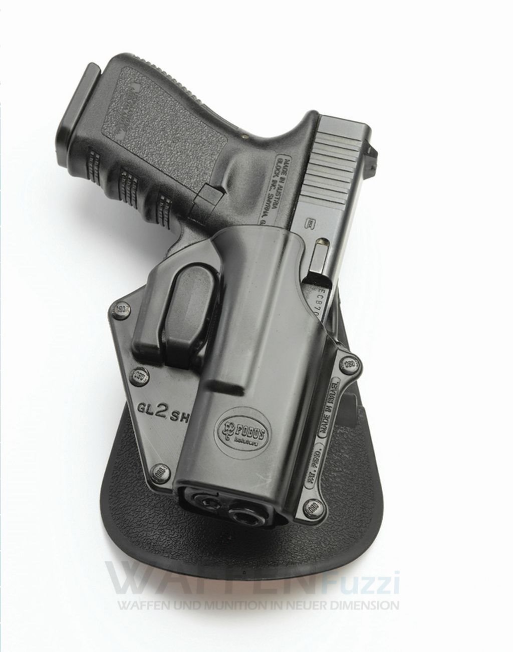 GL-2-SH Fobus Paddle Holster mit Wikelverstellung und Trigger Locking System für Glock Pistolen