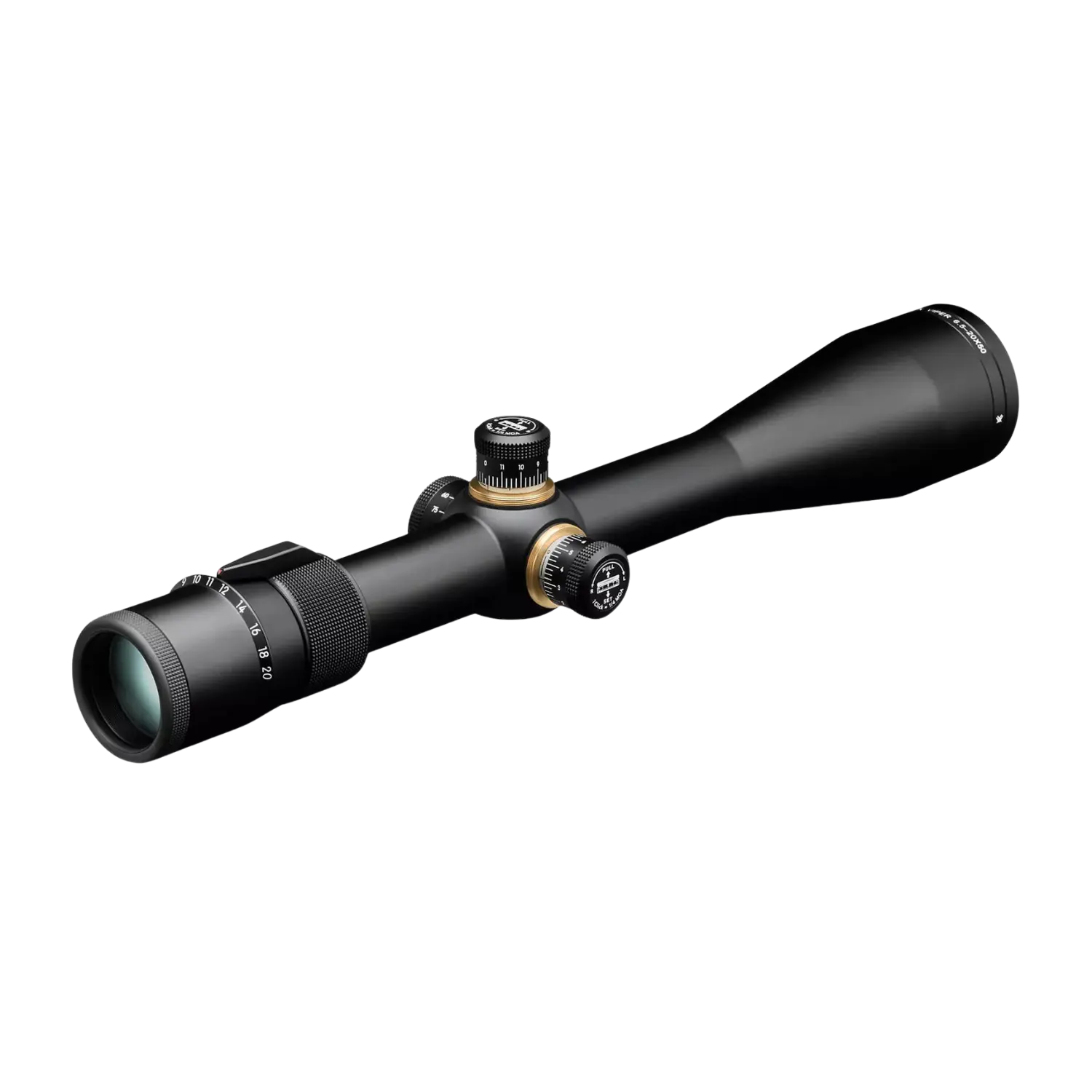 Vortex Zielfernrohr Viper PA 6,5-20x50 Mil Dot MOA SFP Schwarzes Vortex Zielfernrohr Viper PA 6,5-20x50 mit Mil Dot MOA Absehen, verstellbaren Einstellrädern und mattem Finish.