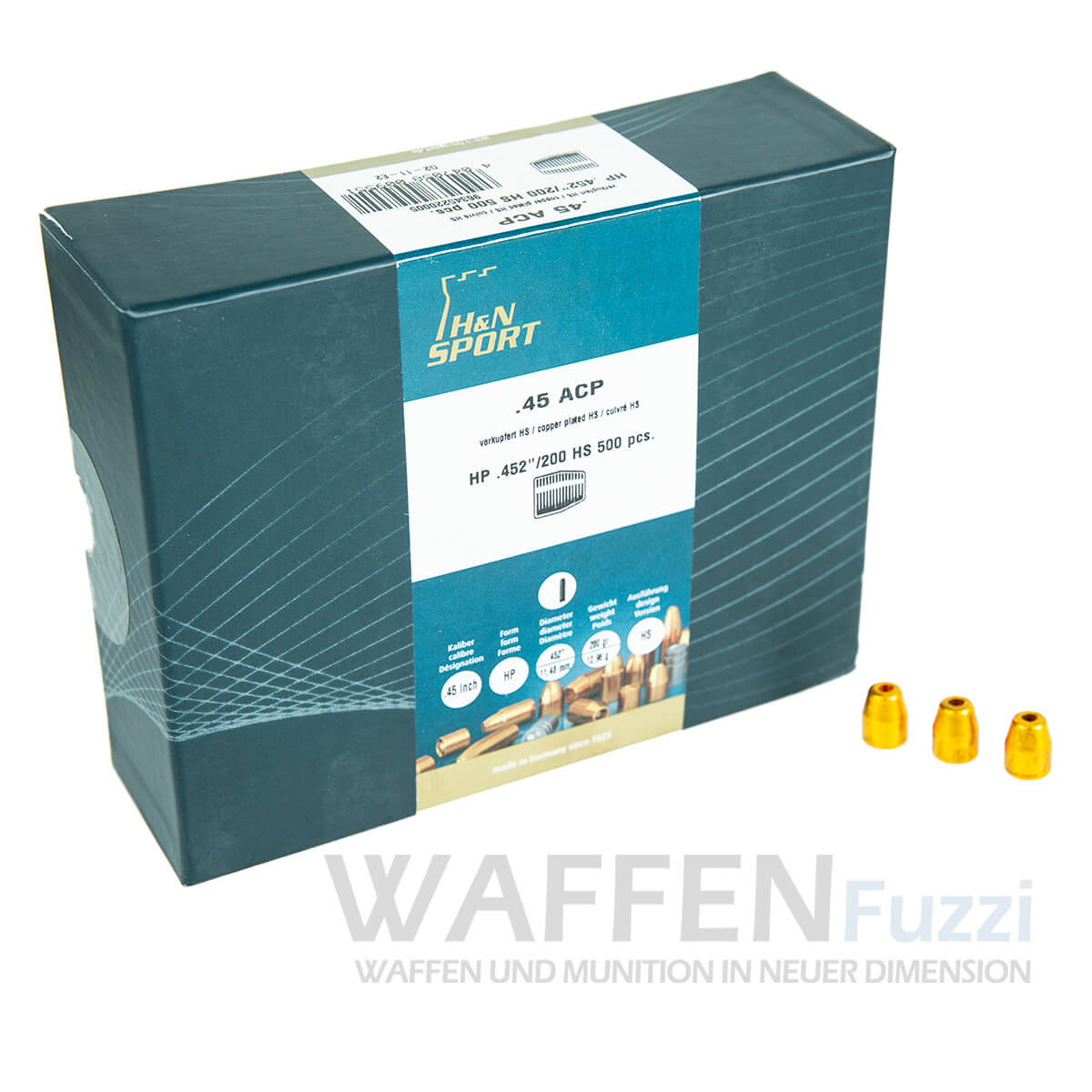 PP2_0948-copy Geschoss Kaliber .45 H&N 200grs HP CuHS .452