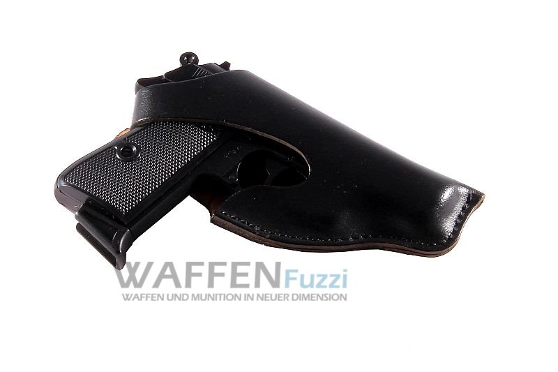 LedergurtelholsterFuerPistole_GSCHA-2055 Gürtelholster Schnellzieh-Holster mit Clip für Pistole Walther PPK, Mauser u.v.m.