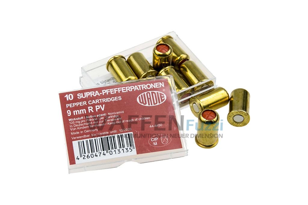 Wadie-Revovler-Pfeffermunition-Kaliber-9mm-R-PV Wadie Pfeffermunition extra stark Kaliber 9mm R PV für Revolver