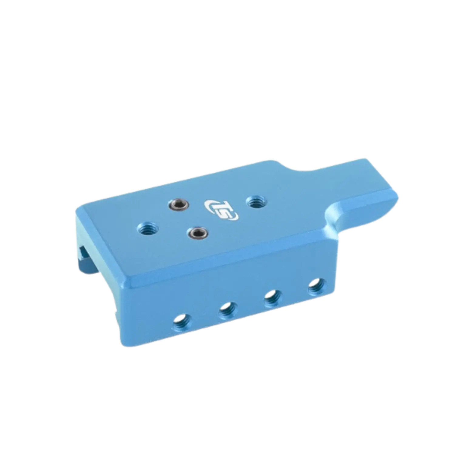 Toni System Aluminium Laufgewicht für Glock I Blau Blaues Aluminium-Laufgewicht von Toni System für Glock 17 mit mehreren Bohrungen und eingraviertem Logo.