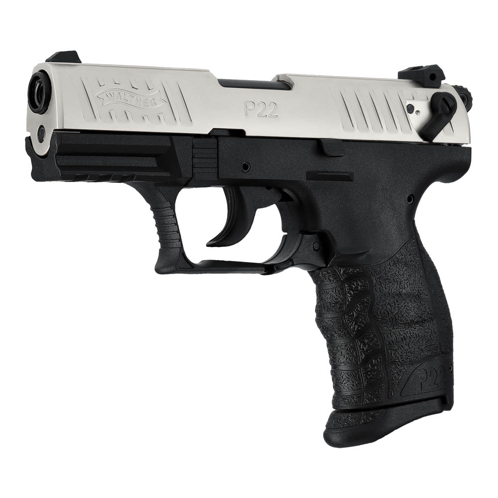 Walther P22Q Vernickelt 9mm PAK 7 Schuss Kompakt und ideal zum verdeckten Führen.