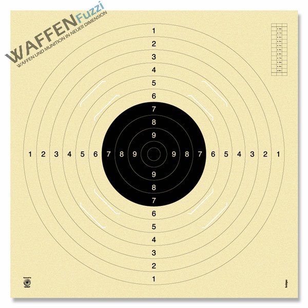 3100_S Pistolen-Scheibe KK-Scheibe 100 m BDS-Scheibe für Gewehr 100 m, 55 x 53 cm