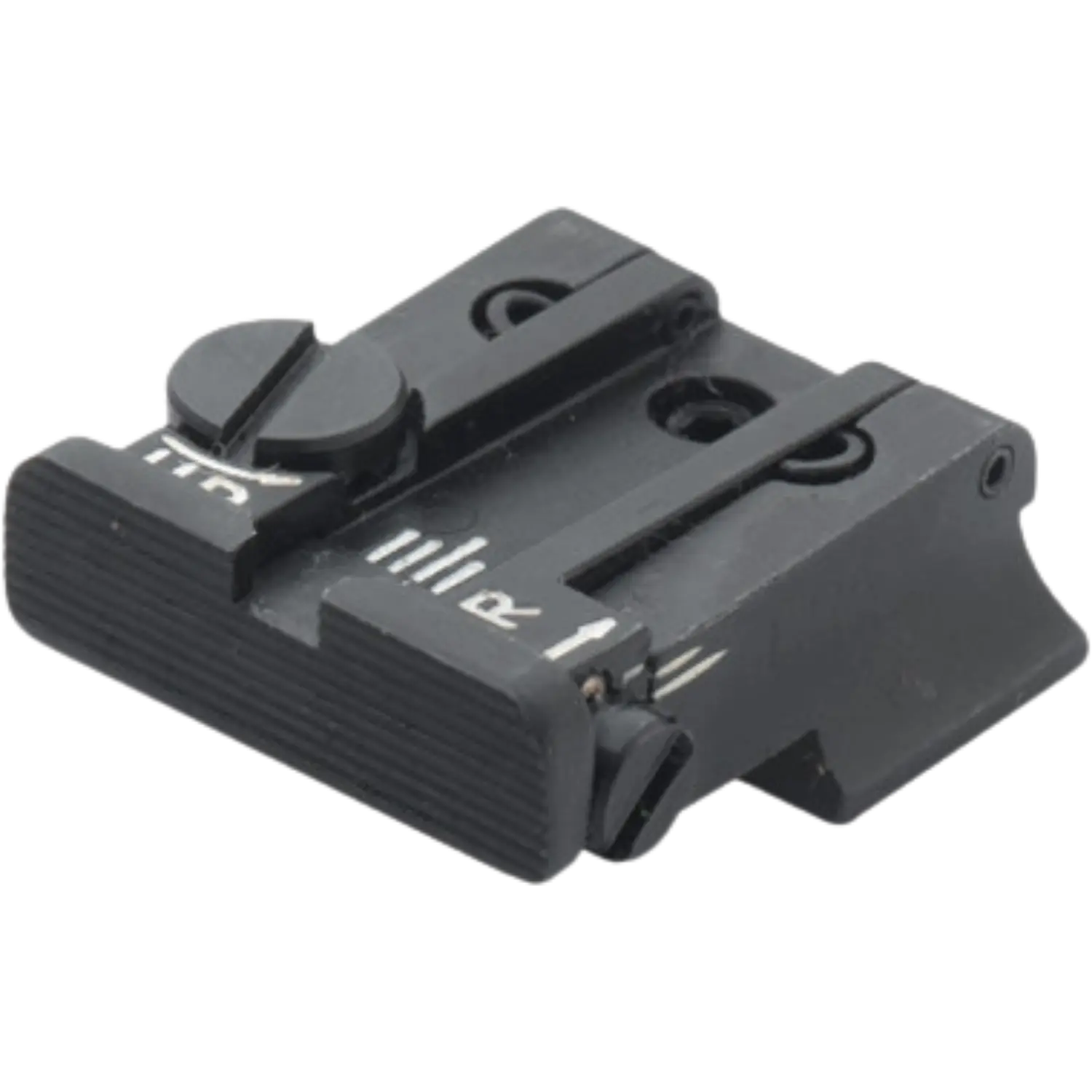 Schwarzes LPA Mikrometer-Visier TPU ohne Korn mit Justierskala und Schrauben für Walther P99 und S&W SW99 Modelle