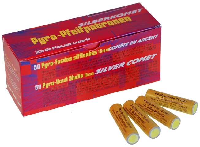 Zink Pfeifpatronen mit Silberschweif 50er Pack Zink Pfeifpatronen mit Silberschweif 50er Pack