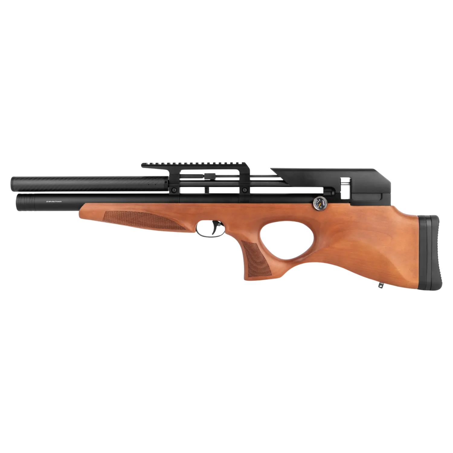Diana Skyhawk Gen.2 Luftgewehr, Holzschaft, schwarze Metallteile, zwei Rohre, Picatinny-Schiene oben.