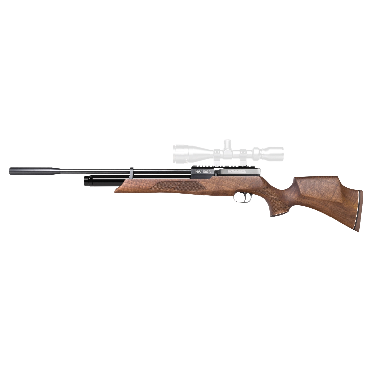 Weihrauch HW 100 X-S Pressluftgewehr Sportschaft in Nussbaumholz Kal. 4,5mm - Lang