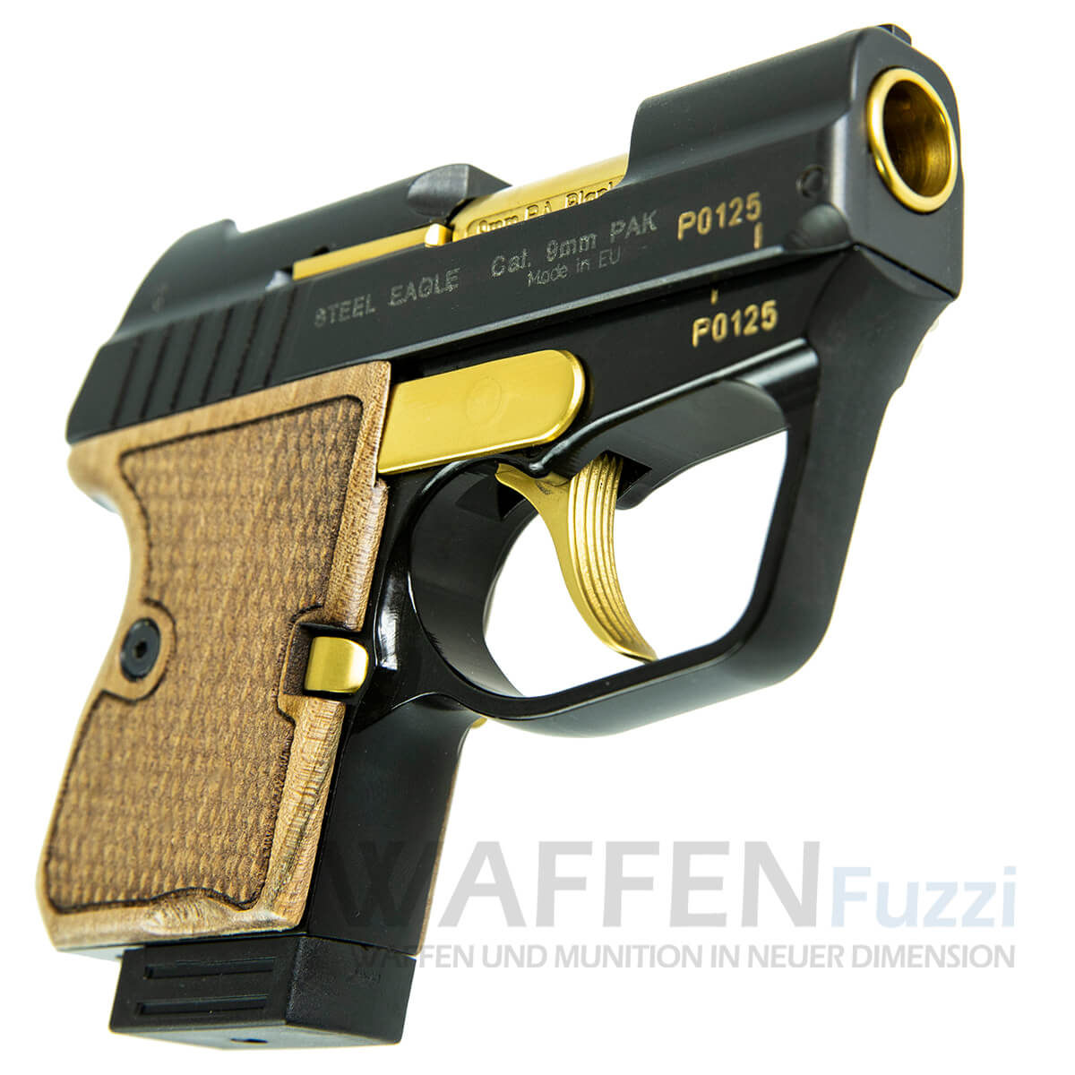Steel-Eagle-Gold-kleine-Schreckschusspistole Steel Eagle Gold 9mm PAK Schreckschusspistole aus Stahl