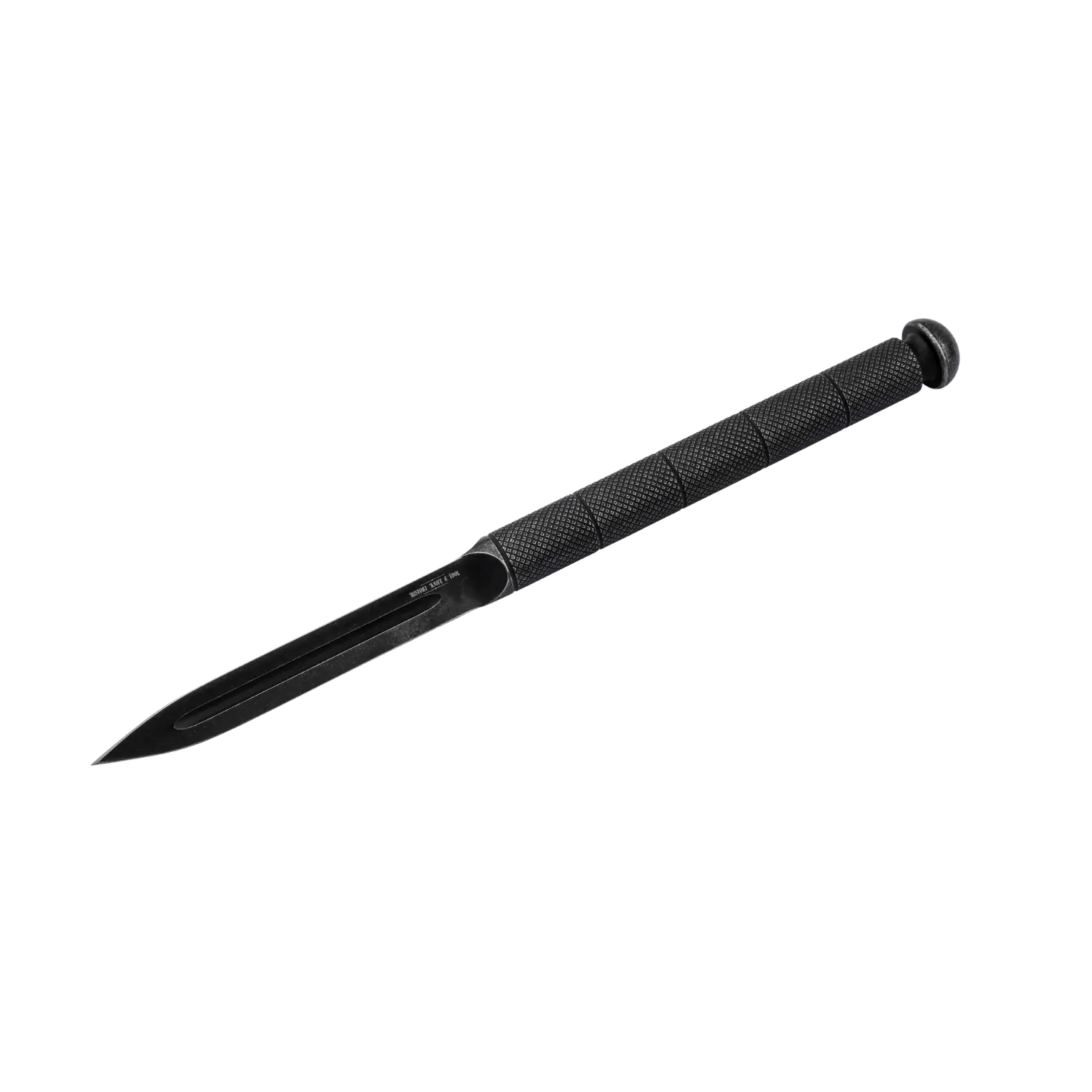 History Knife & Tool Sleeve Dagger Dolch mit schwarzem Griff und schmaler Klinge für präzise Anwendungen.