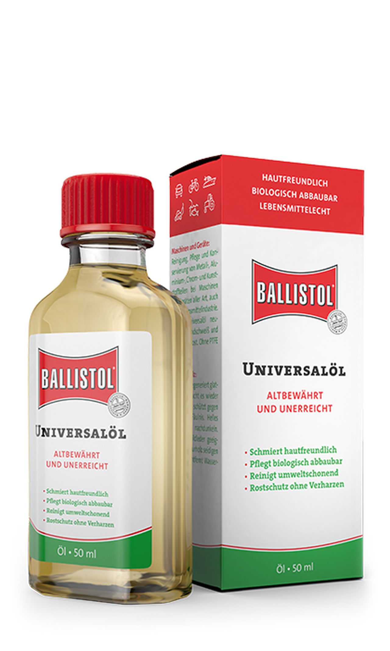 Ballistol in der beliebten 50ml Flasche. Ideal zum Träufeln.
