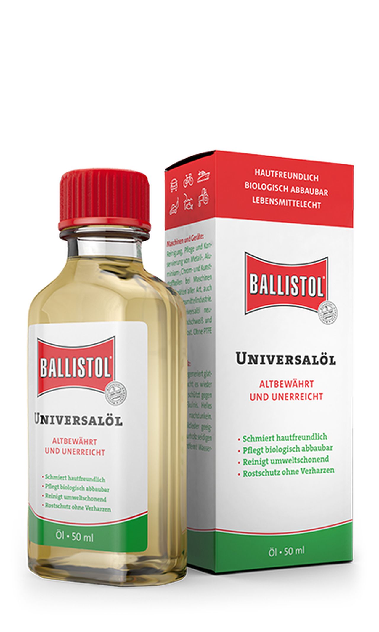 Ballistol-50ml-in-der-Flasche Ballistol in der beliebten 50ml Flasche. Ideal zum Träufeln.