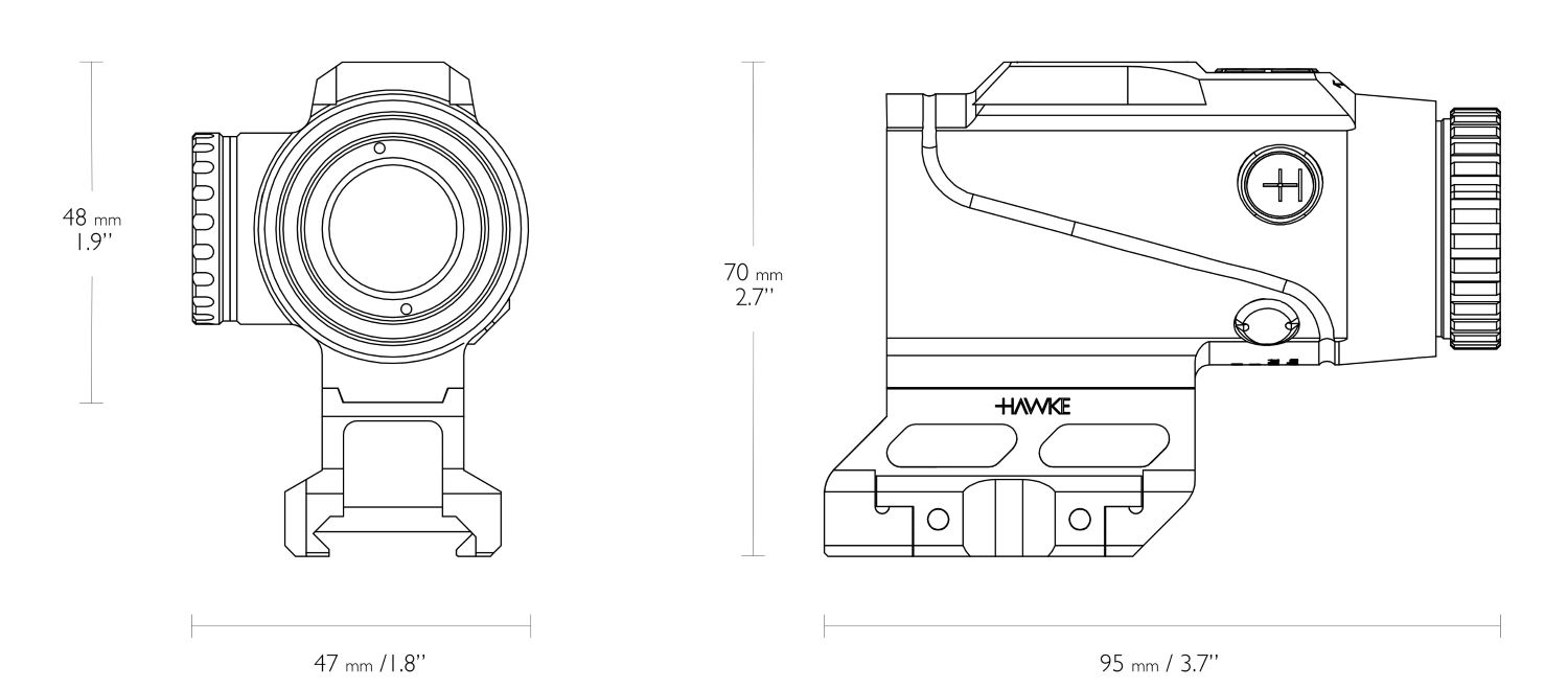 Hawke Prism Sight 4x24 Rotpunktvisier 5.56-BDC Dot Hawke Prism Sight 4x24 Rotpunktvisier 5.56-BDC Dot