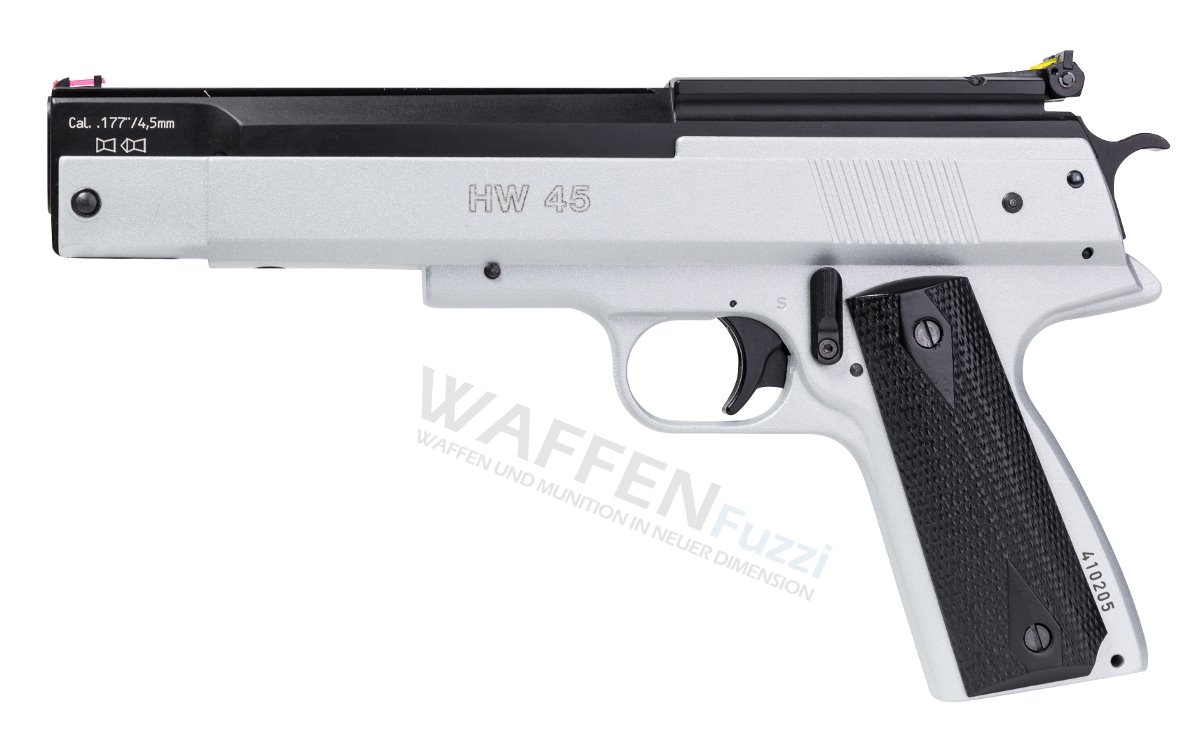 Weihrauch-HW-45-Steel598444716d062 Weihrauch HW45 Stainless Look Luftpistole im Kaliber 4,5mm Diabolo