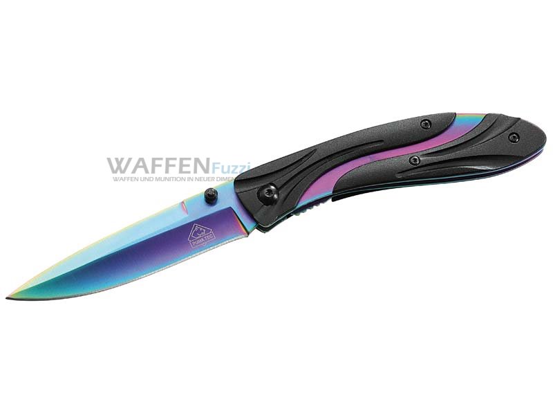 Puma-Tec-Rainbow-Taschenmesser Puma Tec Rainbow schwarze Aluminium-Schale 420 AISI Stahl