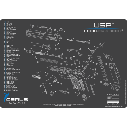 Matte-H-K-USP-SChwarz Cerus Gear Kurzwaffen Pflegematte H&K USP Schwarz