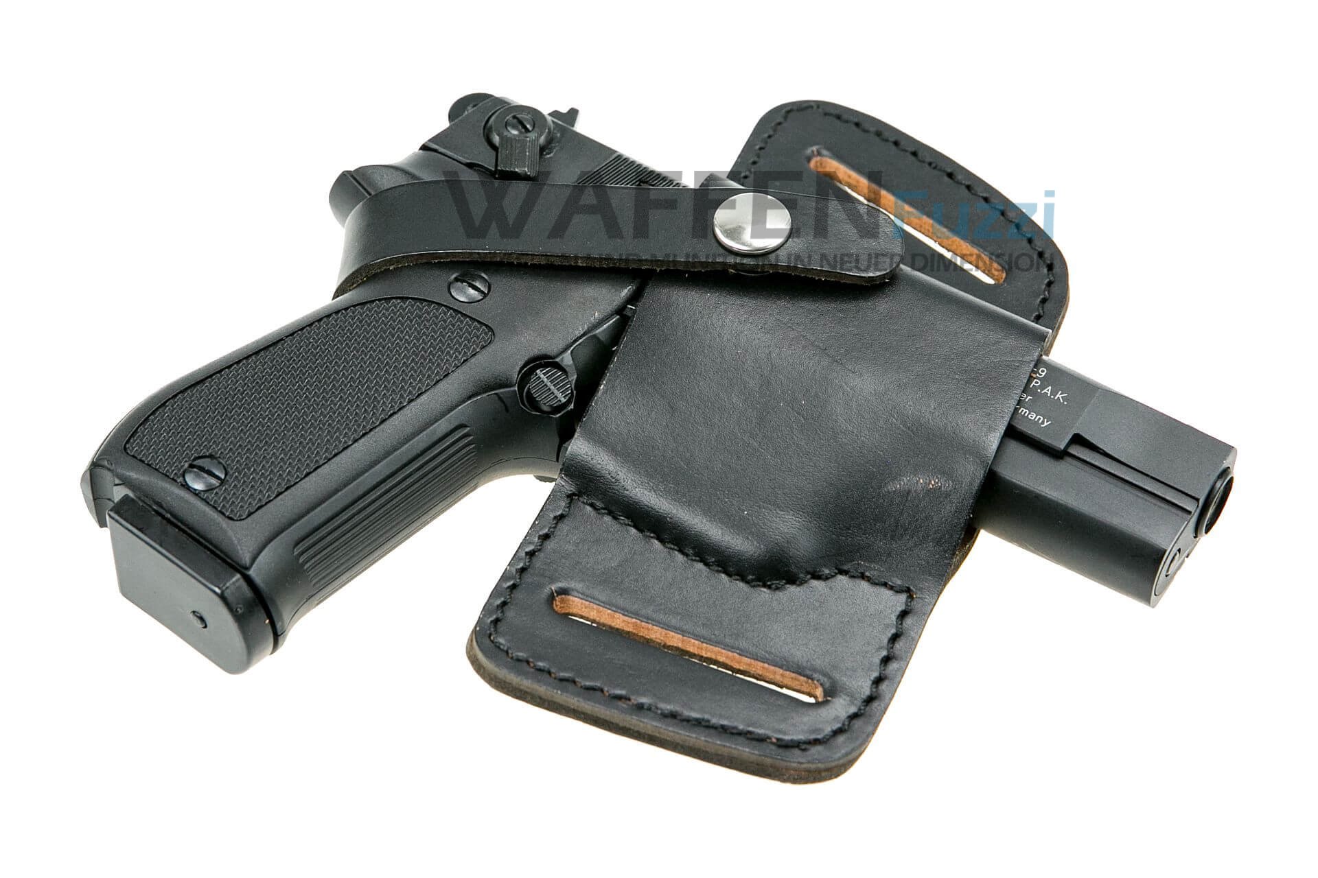 GSCHA_Guertelholster_Belt-Side_GSCHA-2060-1 Gürtelholster Belt-Slide, Vollrindleder mit Lasche für Walther, H&K, Sig-Sauer, Röhm, Zoraki